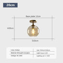 Modern amber glass ceiling light brass stem living room chandelier
