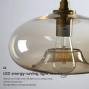 Modern amber glass ceiling light brass stem living room chandelier