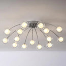 Modern chrome led glass chandelier living room starburst light