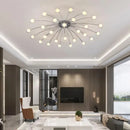 Modern chrome led glass chandelier living room starburst light