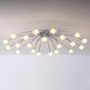 Modern chrome led glass chandelier living room starburst light