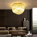 Modern gold led glass chandelier hanging lamps – dining room