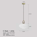 Modern ribbed led glass chandelier dining room brass pendant light