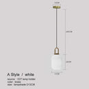 Modern ribbed led glass chandelier dining room brass pendant light