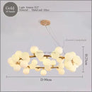 DecorBites™ LED Glass Chandelier Pendant Lamp for Living Room Dining Room Lighting