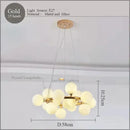 DecorBites™ LED Glass Chandelier Pendant Lamp for Living Room Dining Room Lighting