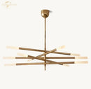 DecorBites™ LED Glass Chandelier with Etched Rods for Dining Room, Kitchen, Bedroom - Modern Pendant Lighting
