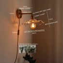 Green ribbed glass wall sconce with pull chain switch for bedroom