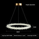 DecorBites™ LED Glass Crystal Chandelier White Lustre Pendant Light for Home Decor