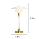 Chrome tiered frosted led glass desk lamp bedroom