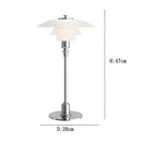 Chrome tiered frosted led glass desk lamp bedroom