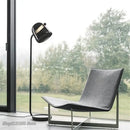 Modern curved black led glass floor lamp living room lighting