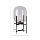 Retro amber glass floor lamp living room black metal light