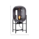 Retro amber glass floor lamp living room black metal light