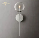Modern black glass globe wall sconce bedroom light fixture