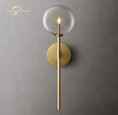 Modern black glass globe wall sconce bedroom light fixture