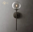 Modern black glass globe wall sconce bedroom light fixture