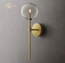 Modern black glass globe wall sconce bedroom light fixture