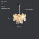 Modern gold and white glass leaf led hanging lamp dining room