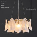 Modern gold and white glass leaf led hanging lamp dining room