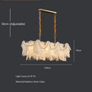 Modern gold and white glass leaf led hanging lamp dining room