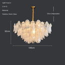 Modern gold and white glass leaf led hanging lamp dining room