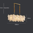 Modern gold and white glass leaf led hanging lamp dining room