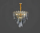 Postmodern blue & white led glass metal leaf chandelier living room