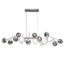 Modern chrome led glass pendant chandelier for living room