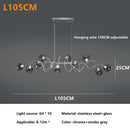 Modern chrome led glass pendant chandelier for living room