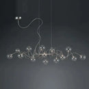 Modern chrome led glass pendant chandelier for living room