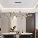 Modern chrome led glass pendant chandelier for living room