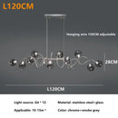Modern chrome led glass pendant chandelier for living room