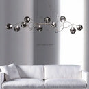 Modern chrome led glass pendant chandelier for living room