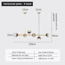 Modern brass and smoked led glass pendant chandelier dining room