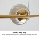 Modern brass and smoked led glass pendant chandelier dining room