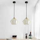 Modern gold geometric pendant light dining room led glass decorbites