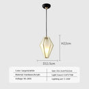 Modern gold geometric pendant light dining room led glass decorbites