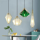 Modern gold geometric pendant light dining room led glass decorbites