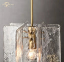 Modern brass led glass pendant light for dining room