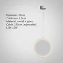 Modern metallic led glass pendant light for living room