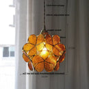 Modern floral pink & teal glass pendant lights kitchen decor