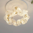 Modern gold glass petal chandeliers dining room hanging lamps