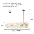 Modern gold glass petal chandeliers dining room hanging lamps