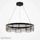 DecorBites™ LED Glass Ring Pendant Lights: Modern Iron Art Hanging Lamps for Home Décor