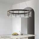 DecorBites™ LED Glass Ring Pendant Lights: Modern Iron Art Hanging Lamps for Home Décor