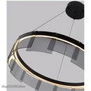DecorBites™ LED Glass Ring Pendant Lights: Modern Iron Art Hanging Lamps for Home Décor
