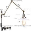 DecorBites™ LED Glass Swing Arm Wall Lamps for Bedroom, Bathroom, and Stairway