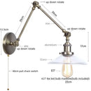 DecorBites™ LED Glass Swing Arm Wall Lamps for Bedroom, Bathroom, and Stairway
