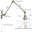 DecorBites™ LED Glass Swing Arm Wall Lamps for Bedroom, Bathroom, and Stairway